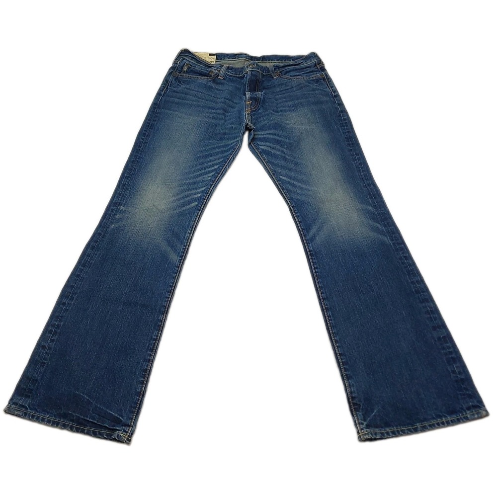 VTG Abercrombie & Fitch Jeans Men 34x32 Blue Baxter Low Rise Slim Boot Denim Y2K